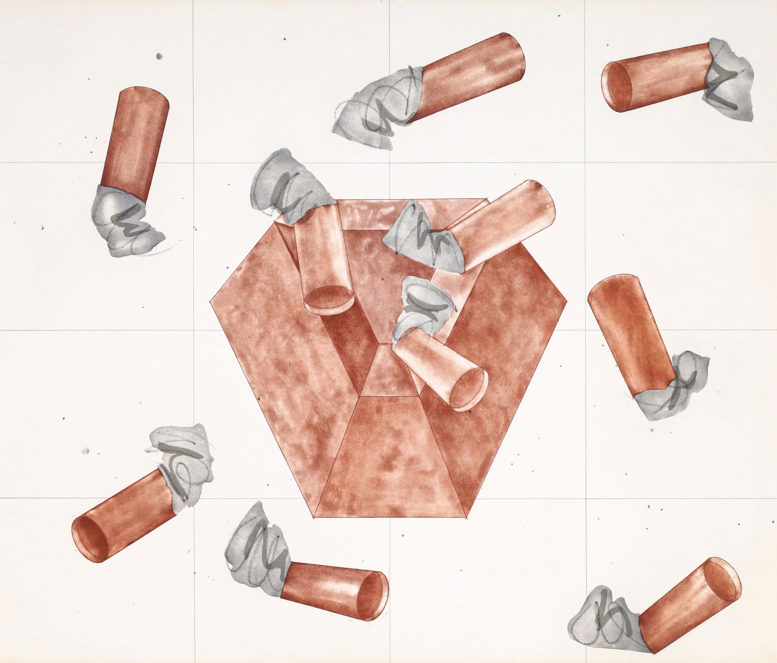 Claes Oldenburg STUDY FOR STEEL AND LEAD ASHTRAY Etching / Aquatint (1 of 7)