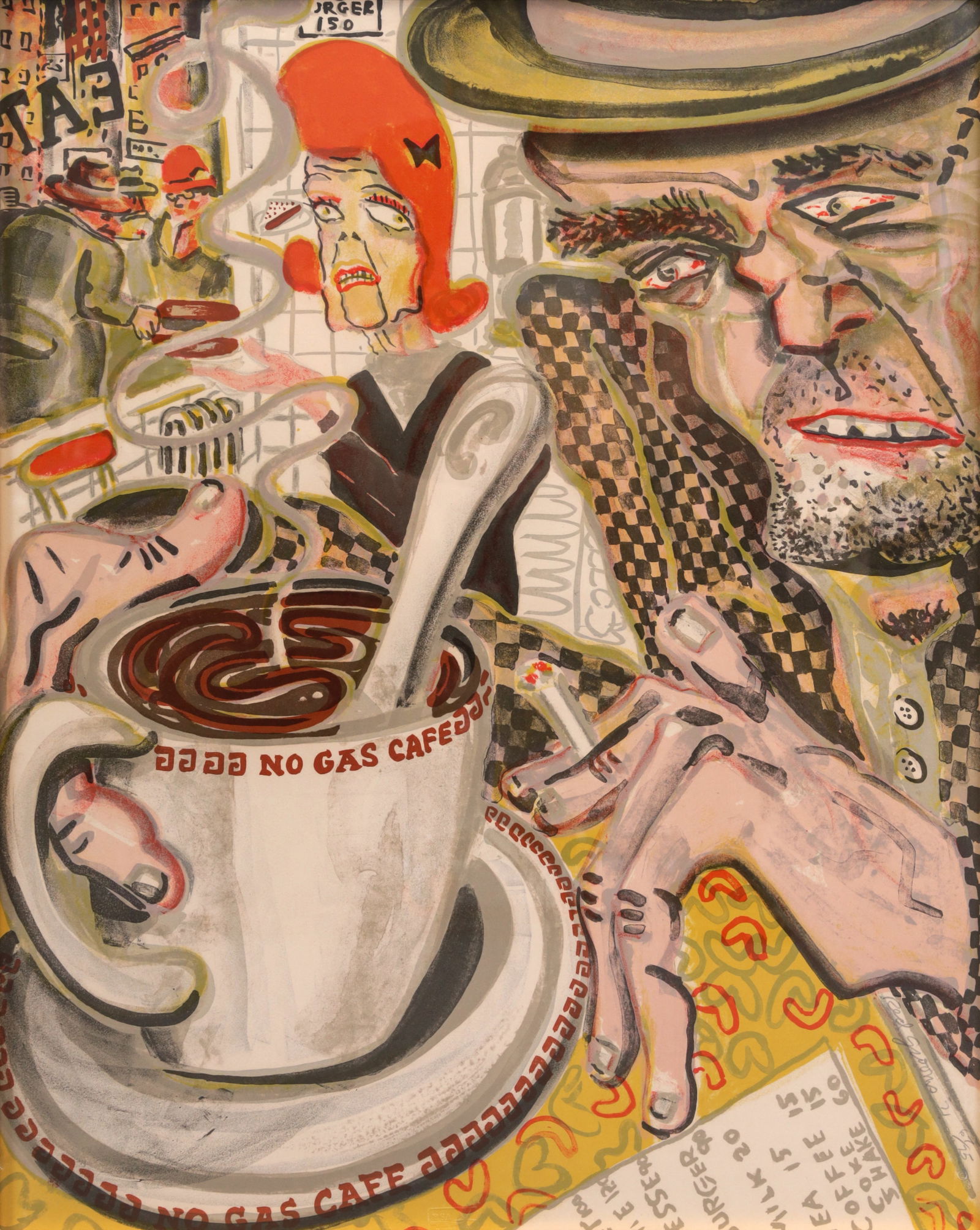 Red Grooms NO GAS CAFE Lithograph (1 of 6)