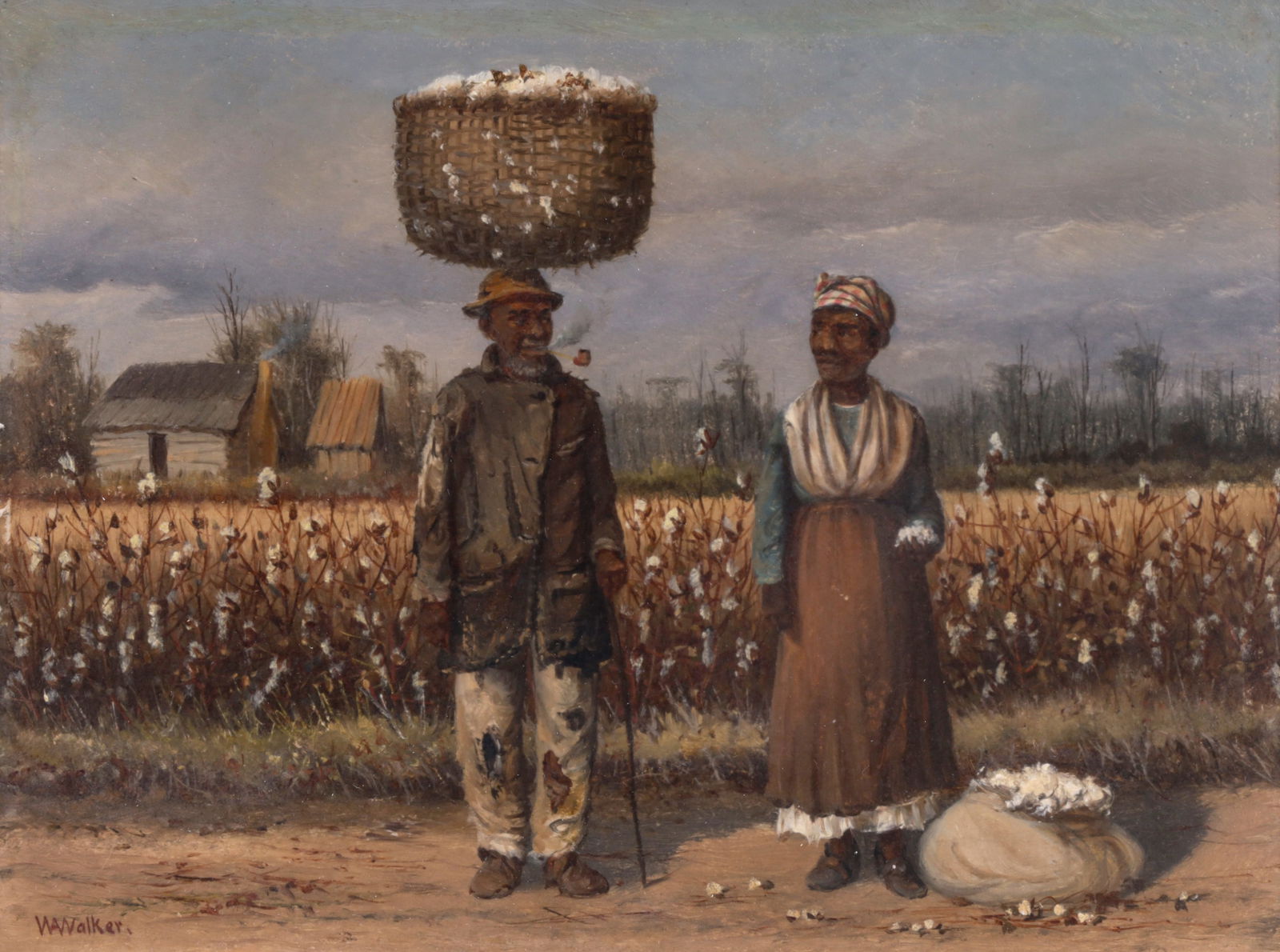 William Aiken Walker TWO COTTON PICKERS Painting (1 of 9)