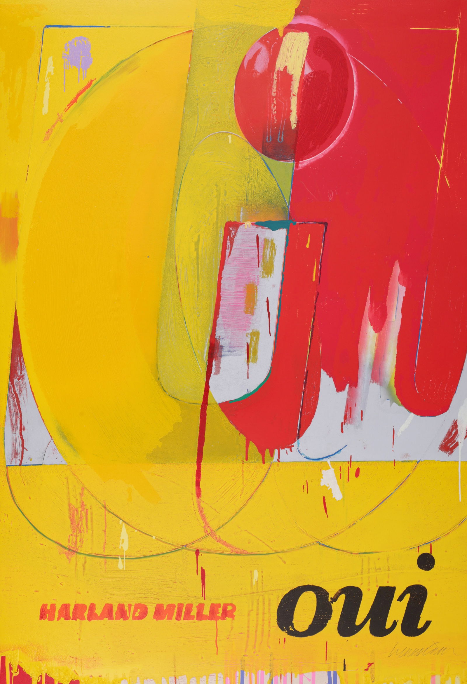 Harland Miller OUI (XL) Woodcut & Mixed Media (1 of 6)