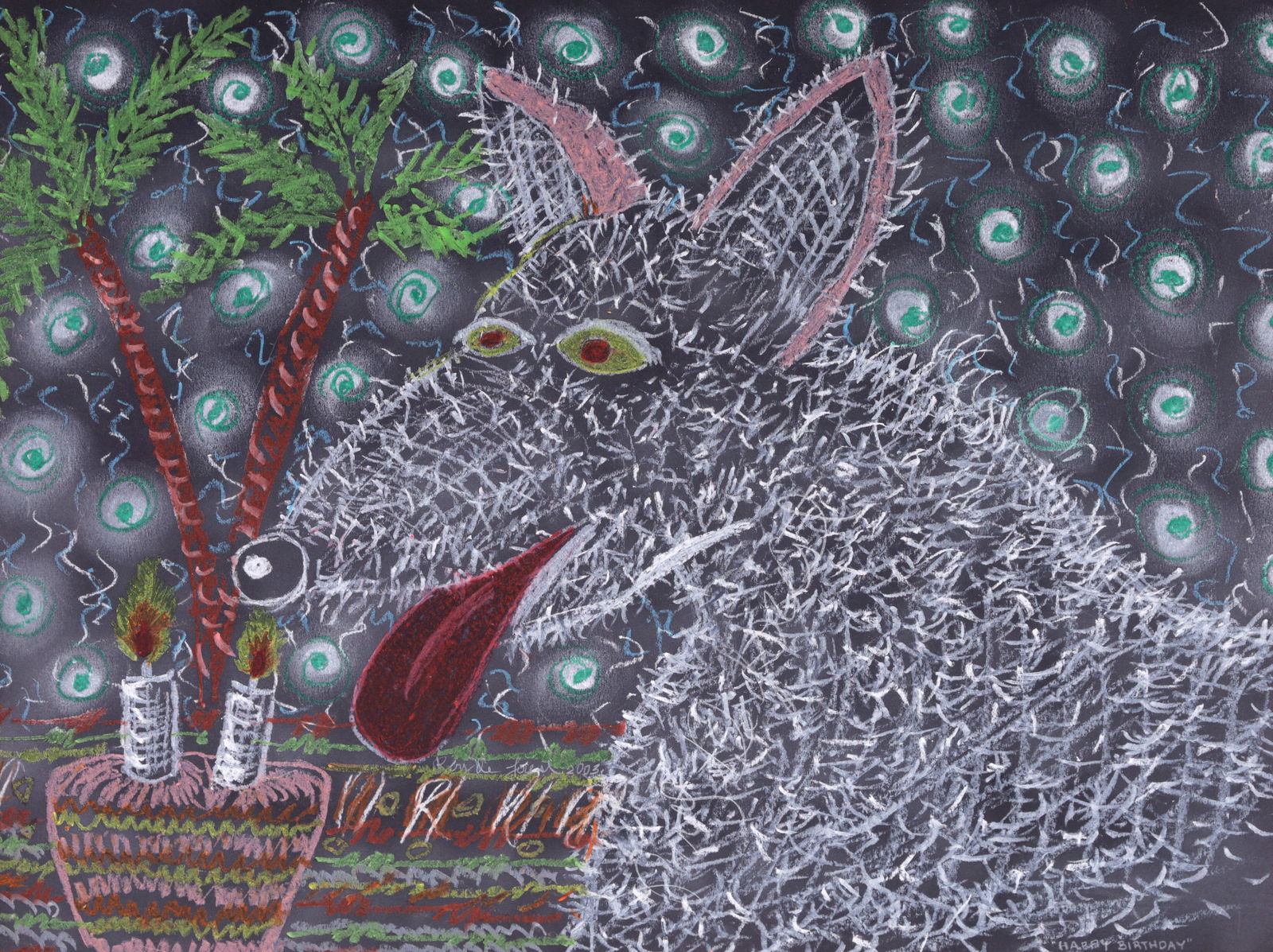 Roy de Forest HAPPY BIRTHDAY Drawing (1 of 8)