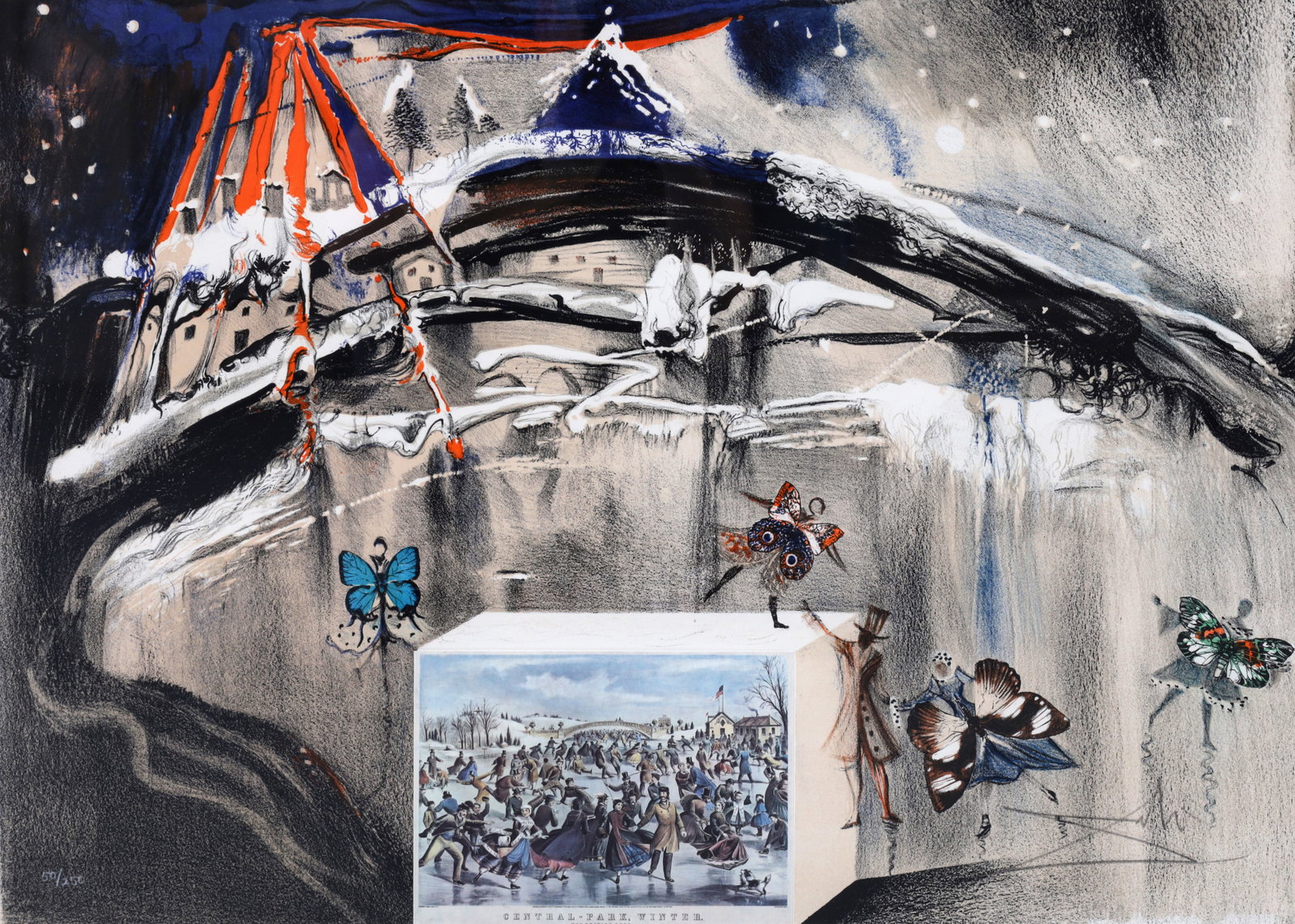 Salvador Dali NEW YORK CENTRAL PARK WINTER Lithograph: Artist/Designer/Manufacturer: Salvador Dali (Spanish, 1904-1989) Marking(s); notes: signed, marking(s); ed. 50/250; 1971Materials: lithograph on paperDimensions (H,
