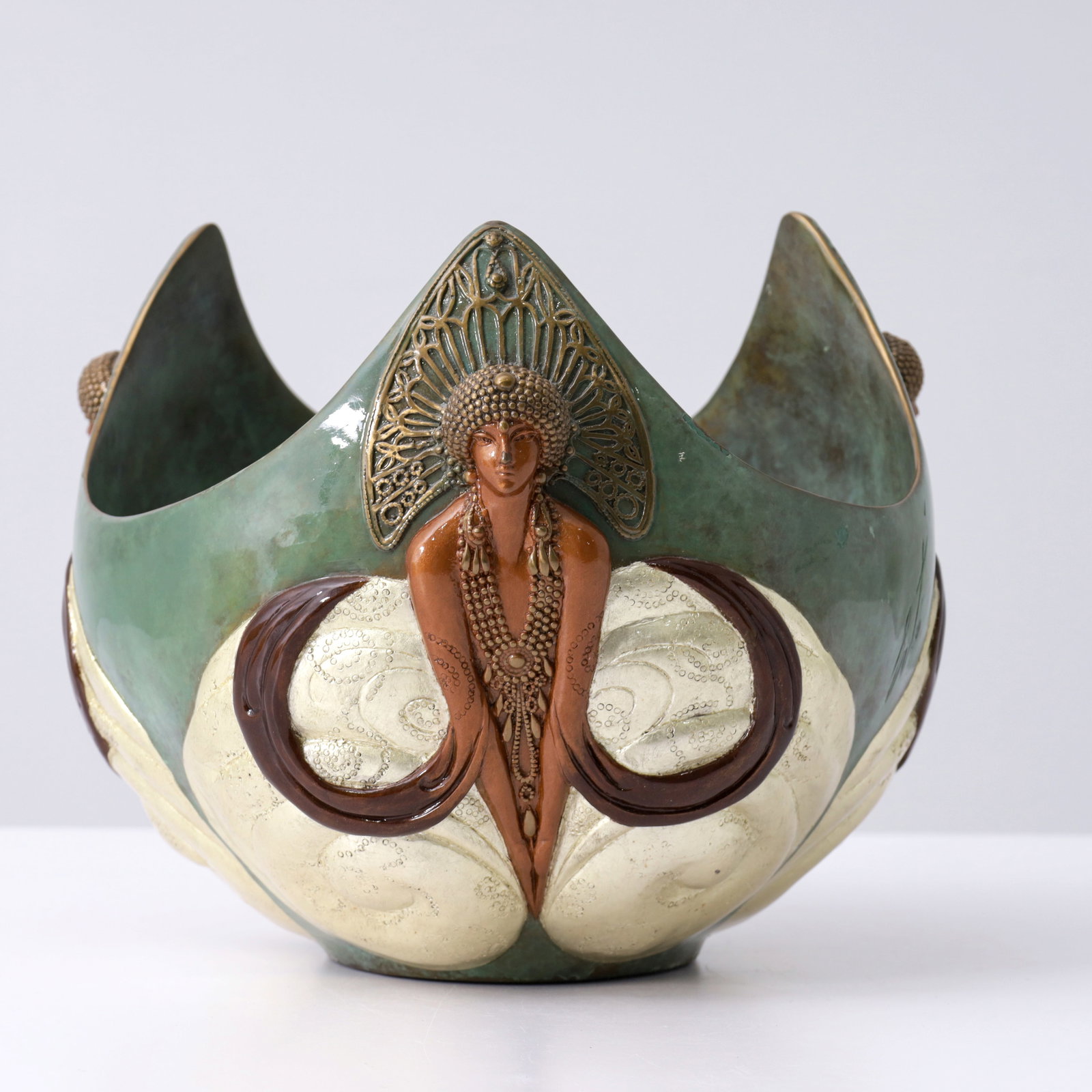 Erte TROIS FEMME Bronze / Enamel Bowl (1 of 11)