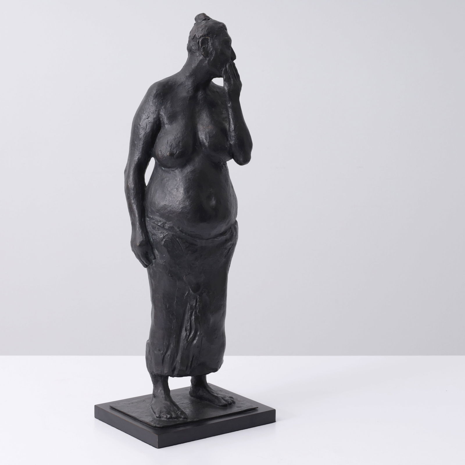 Francisco Zuniga MUJER CON LA MANO EN LA CARA Bronze Sculpture, 25"H (1 of 11)