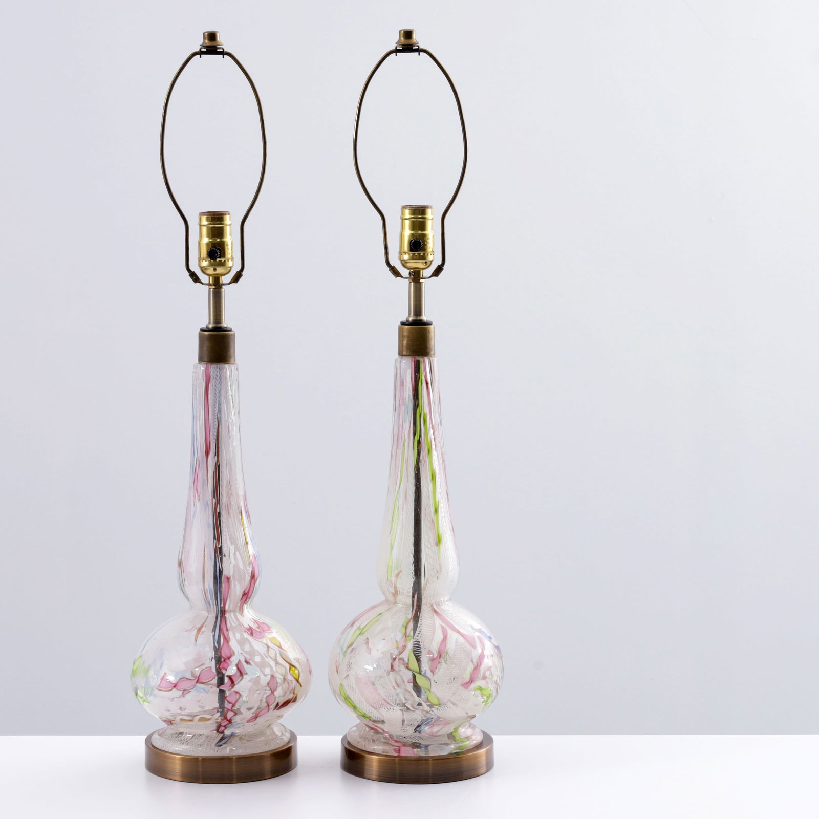 Pair of LATTICINO Patchwork Lamps Attributed to Dino Martens, Murano (1 of 4)