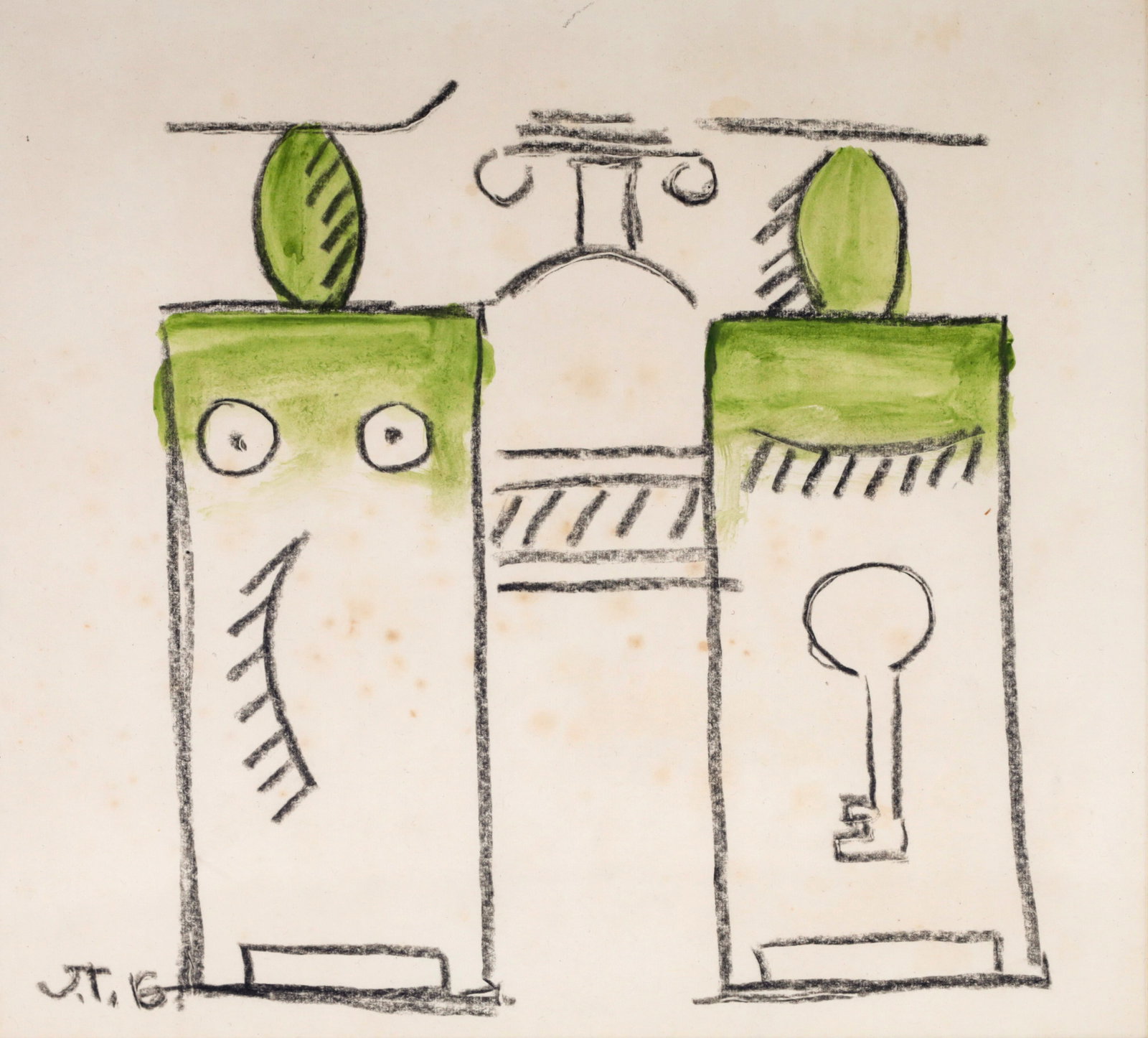 Joaquin Torres Garcia UNTITLED Watercolor Painting (1 of 5)