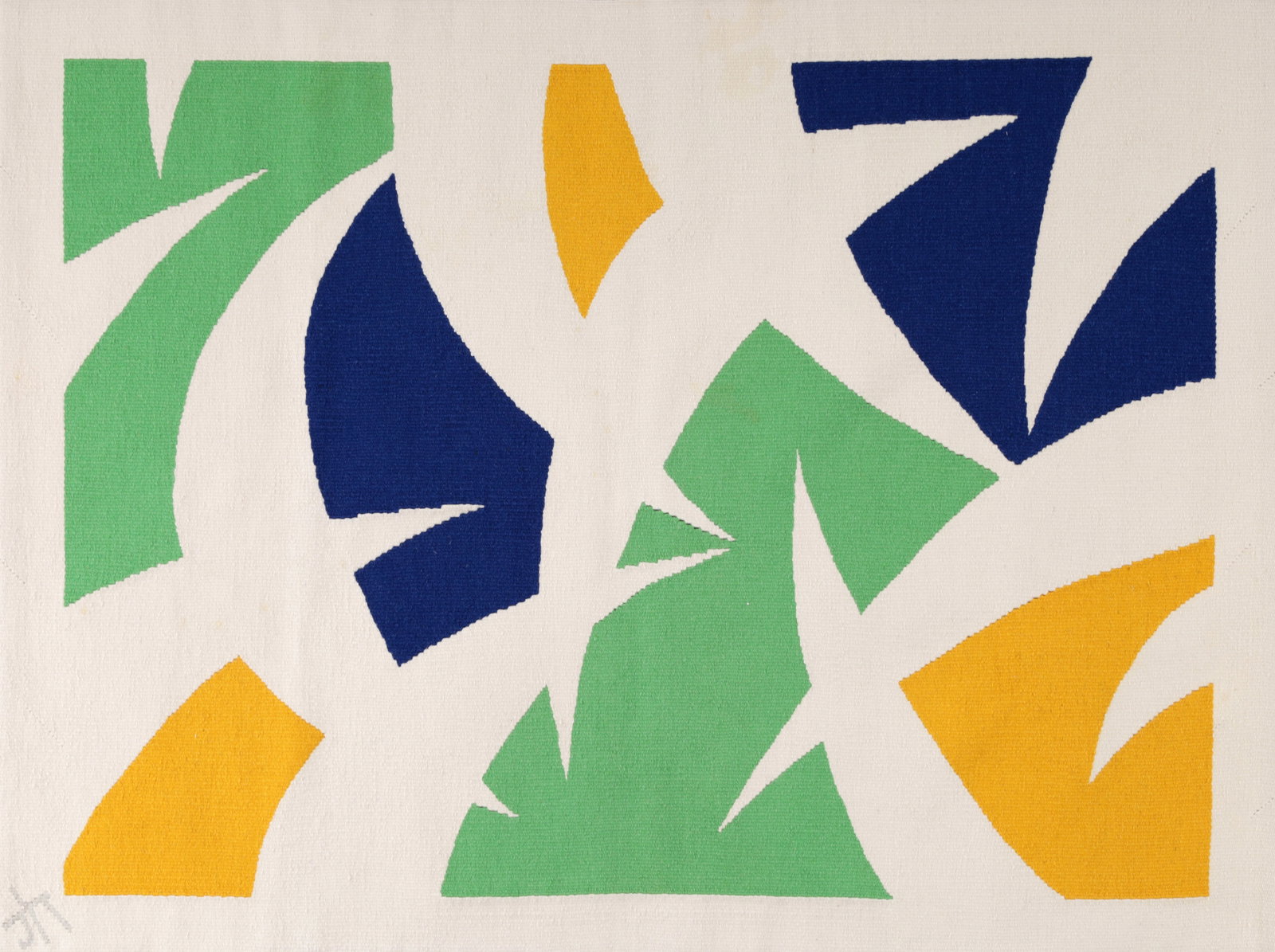 Modernist Abstract Tapestry, 60"W: Artist/Designer/Manufacturer: Unknown Marking(s); notes: marking(s) Materials: wool Dimensions (H, W, D): 46"h, 60"w Addi