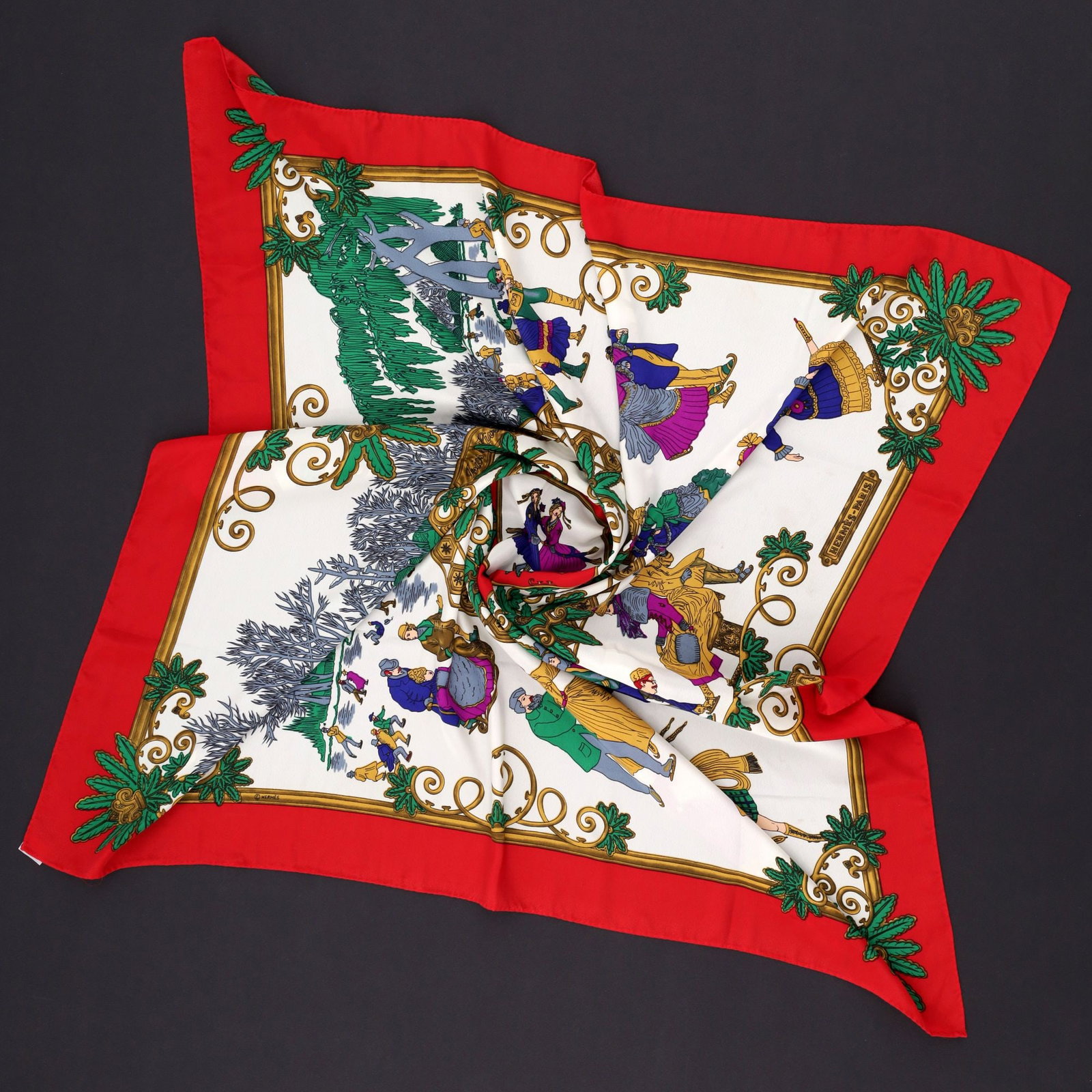 Hermes JOIES D'HIVER Silk Jacquard Scarf (1 of 8)