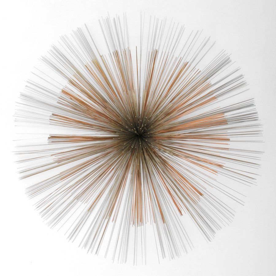 Large 3-Tier "Sunburst" by Curtis Jere: Designer & Manufacturer: Curtis Jere; Artisan House Markings: none Country of Origin & Materials: USA; mixed metals Additional Information & Circa: Large three-tier "Sunburst" wall sculpture by Curtis