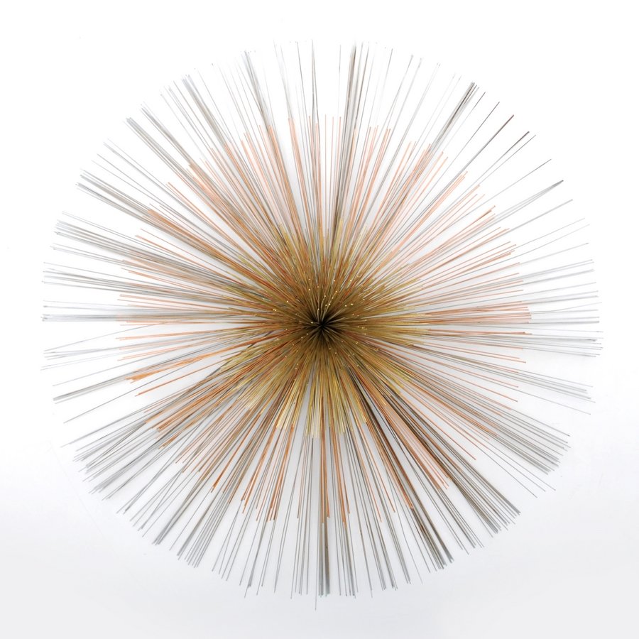 Large 3-Tier "Sunburst" by Curtis Jere: Designer & Manufacturer: Curtis Jere; Artisan House Markings: none Country of Origin & Materials: USA; mixed metals Additional Information & Circa: Large three-tier "Sunburst" wall sculpture by Curtis