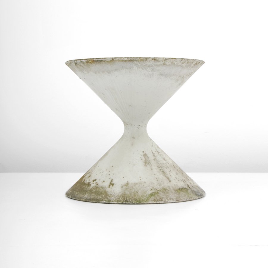 Willy Guhl Hourglass Planter: Designer & Manufacturer: Willy Guhl; Eternit AG Markings: marked Country of Origin & Materials: Switzerland; fibrated concrete Additional Information & Circa: Hourglass form planter by Willy Guhl. Dim