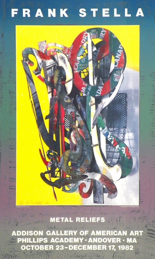 Frank Stella Exhibition Poster: Designer & Manufacturer: Frank Stella Country of Origin & Materials: American; paper Additional Information & Circa: "Metal Reliefs" exhibition poster by Frank Stella (b. 1936). (Keyword search: abstr