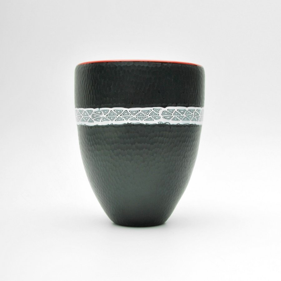 Vittorio Ferro "Battuto" Vase: Designer & Manufacturer: Vittorio Ferro Markings: marked; dated 1999 Country of Origin & Materials: Italy; glass Additional Information & Circa: "Battuto" vase by Vittorio Ferro, Murano, Italy. (Keywo