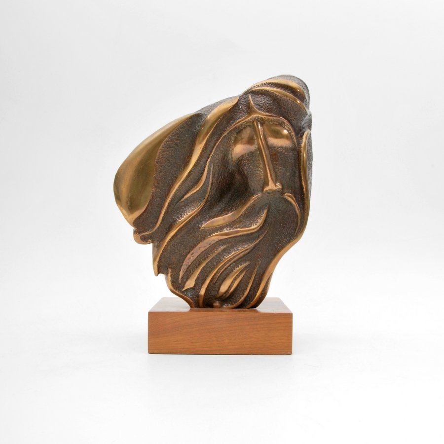 Modernist Sculpture, Joel Meisner Foundry: Designer & Manufacturer: Joel Meisner Foundry Markings: marked; e. 18/200; dated 1977 Country of Origin & Materials: USA; metal, wood Additional Information & Circa: Modernist sculpture, Joel Meisner 