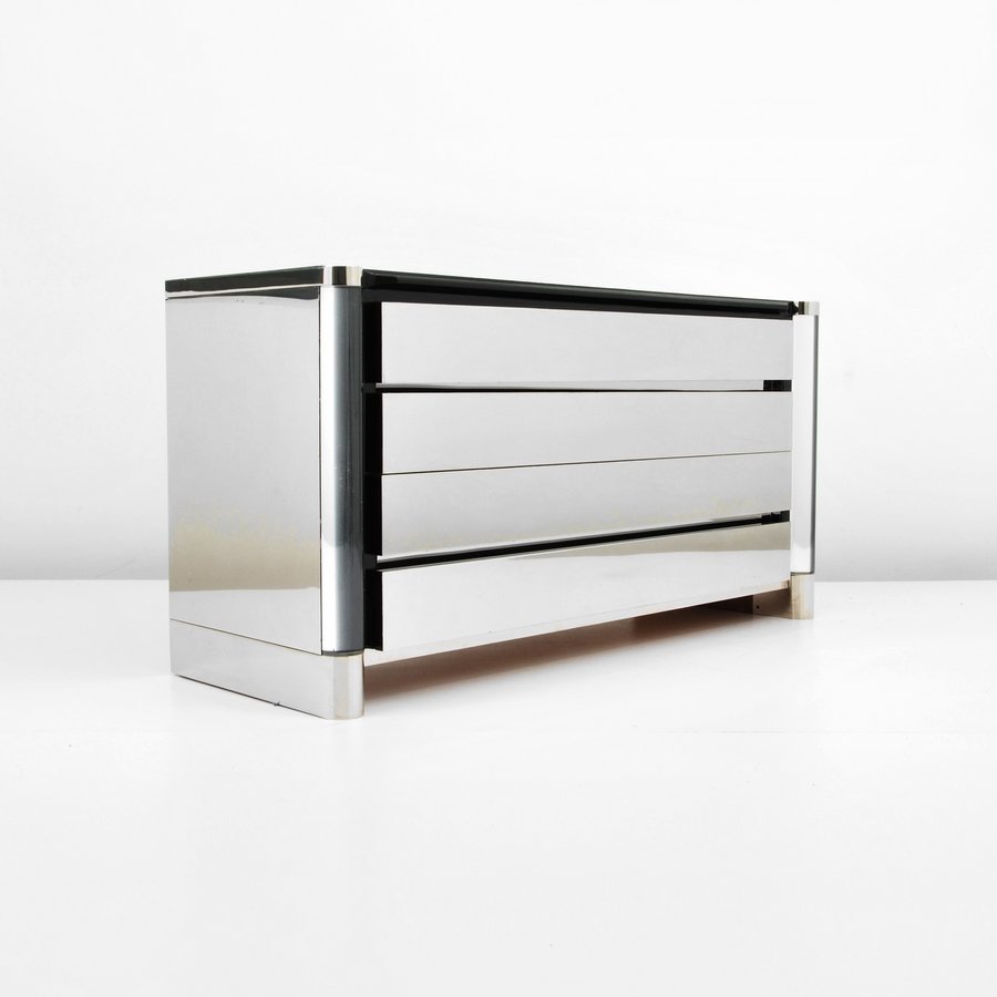 Cabinet/Dresser, Attributed to Karl Springer: Designer & Manufacturer: Karl Springer, Attributed; Karl Springer Ltd. Markings: none Country of Origin & Materials: USA; lucite, wood, mirrored metal Additional Information & Circa: Dresser/cabinet w