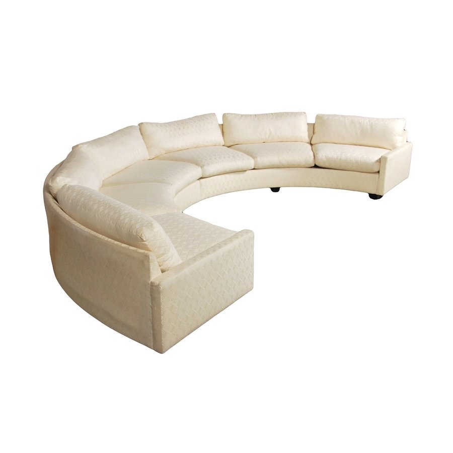 Sectional Sofa, Attributed to Milo Baughman: Designer & Manufacturer: Milo Baughman, Attributed; Thayer Coggin Markings: none Country of Origin & Materials: USA; wood, upholstery Additional Information & Circa: Semi-circular sectional sofa attri