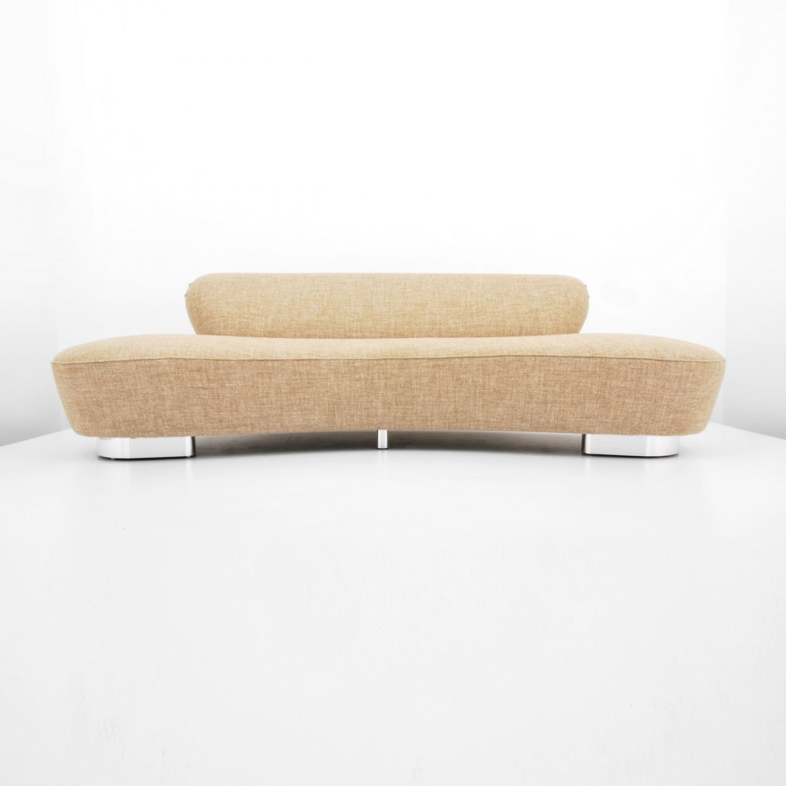 Vladimir Kagan Sofa: Designer & Manufacturer: Vladimir Kagan Markings: marked Country of Origin & Materials: USA; metal, upholstery Additional Information & Circa: Sofa by Vladimir Kagan. Provenance: Collection of Vladimi