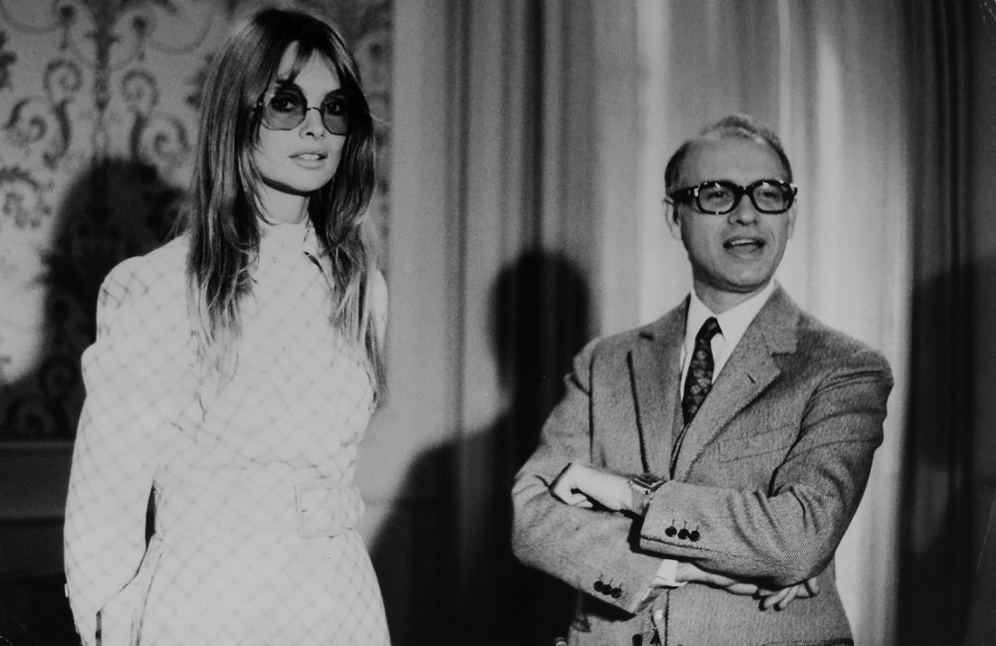 2 Fashion Photographs; Tiziani + Lagerfeld + Liz: Markings: marked "Fotografia di Bruno Oliviero..." Country of Origin & Materials: photograph Additional Information & Circa: Set of two fashion photographs of Jean Shrimpton and Tiziani; Tiziani Archi