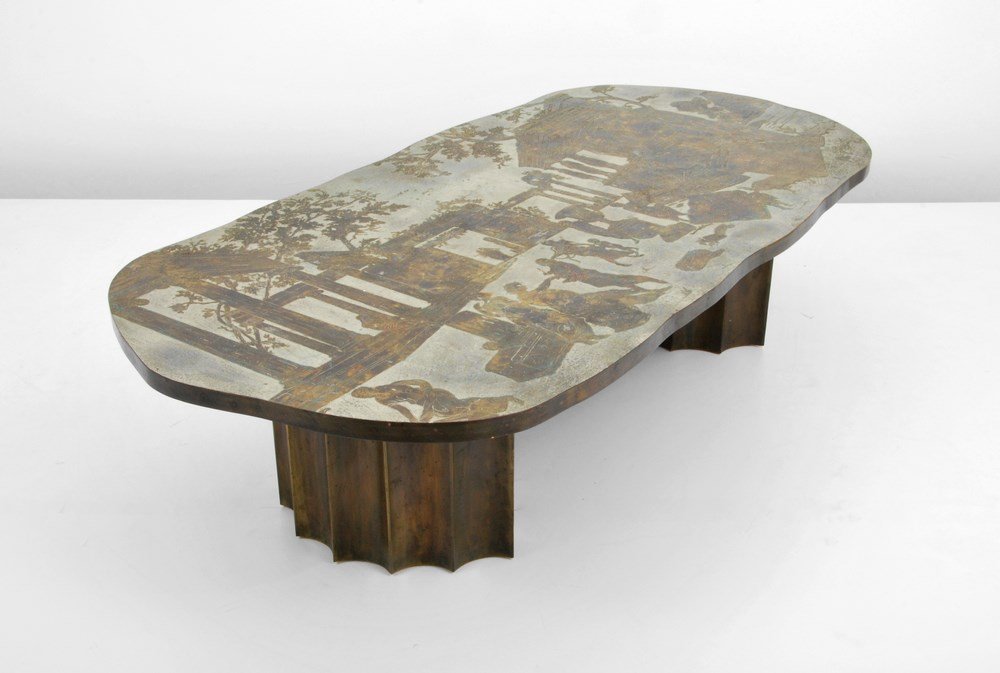 Rare Phillip & Kelvin Laverne "Odyssey II" Table: Designer & Manufacturer: Phillip & Kelvin Laverne Markings: marked Country of Origin & Materials: USA; metal Additional Information & Circa: Rare, large and unique Phillip & Kelvin Laverne "Free Form 