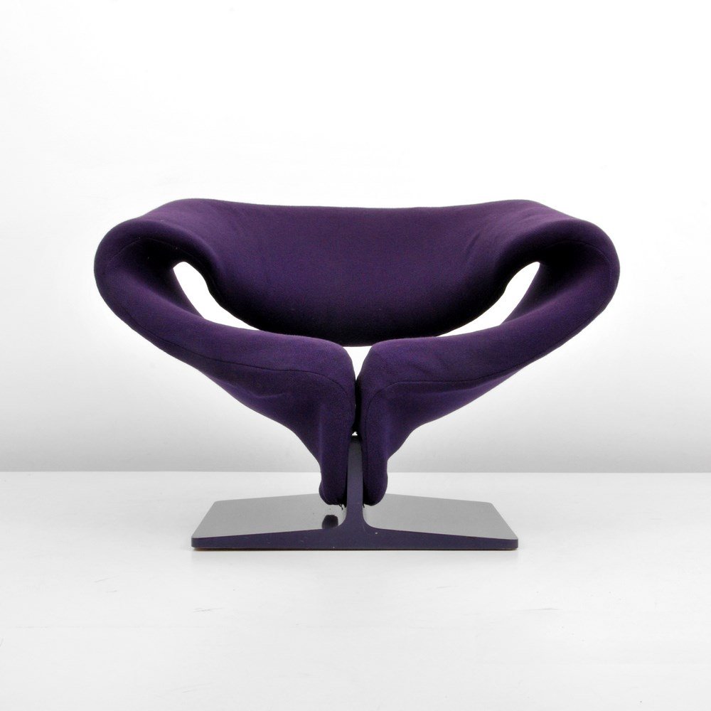 Pierre Paulin "Ribbon" Lounge Chair: Designer & Manufacturer: Pierre Paulin; Artifort Markings: marked Country of Origin & Materials: Netherlands; upholstery, wood Additional Information & Circa: Ribbon Lounge chair by Pierre Paulin. (Ke