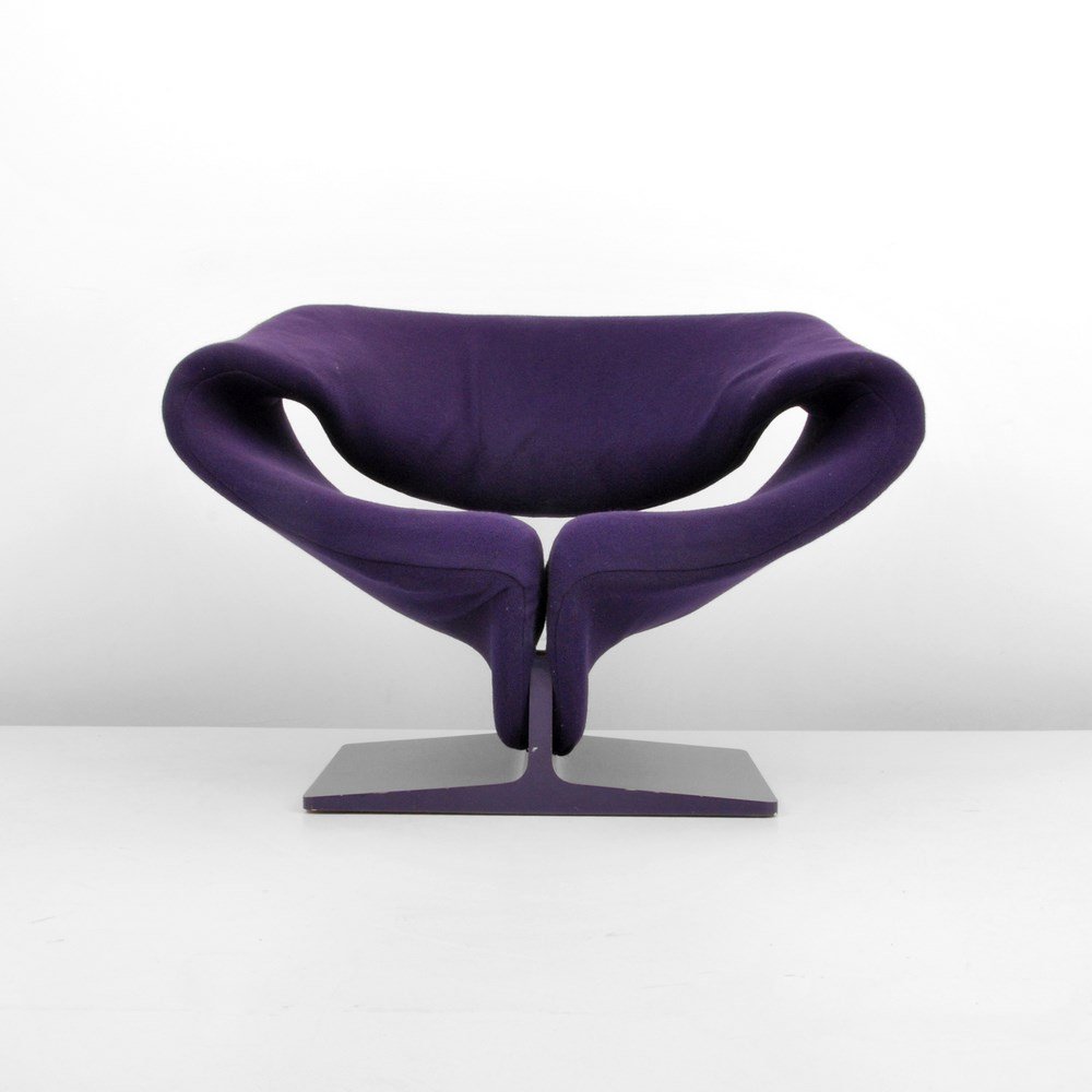 Pierre Paulin "Ribbon" Lounge Chair: Designer & Manufacturer: Pierre Paulin; Artifort Markings: none Country of Origin & Materials: Netherlands; upholstery, wood Additional Information & Circa: Ribbon Lounge chair by Pierre Paulin. (Key 