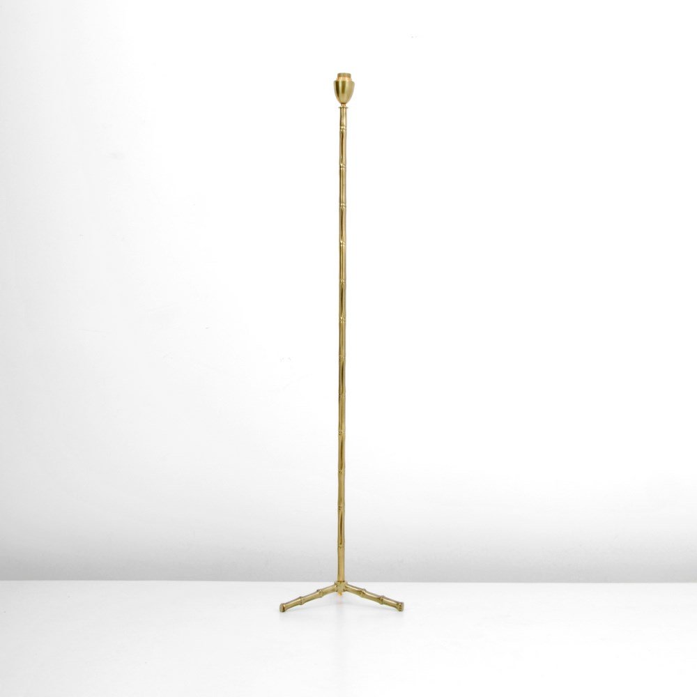 Floor Lamp Attributed to Maison Bagues: Designer & Manufacturer: Maison Bagues, Attributed Markings: none Country of Origin & Materials: France; metal Additional Information & Circa: Faux bamboo floor lamp attributed to Maison Bagues. (Key