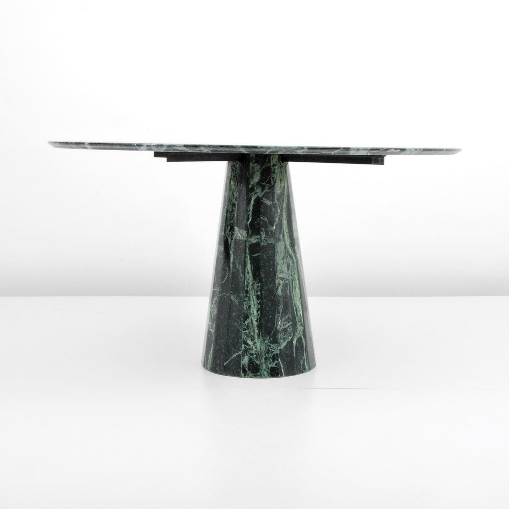 Marble Dining Table, Manner of Angelo Mangiarotti: Designer & Manufacturer: Angelo Mangiarotti, Manner of Markings: none Country of Origin & Materials: Italy; metal, marble Additional Information & Circa: Marble table in the manner of Angelo Mangiarot