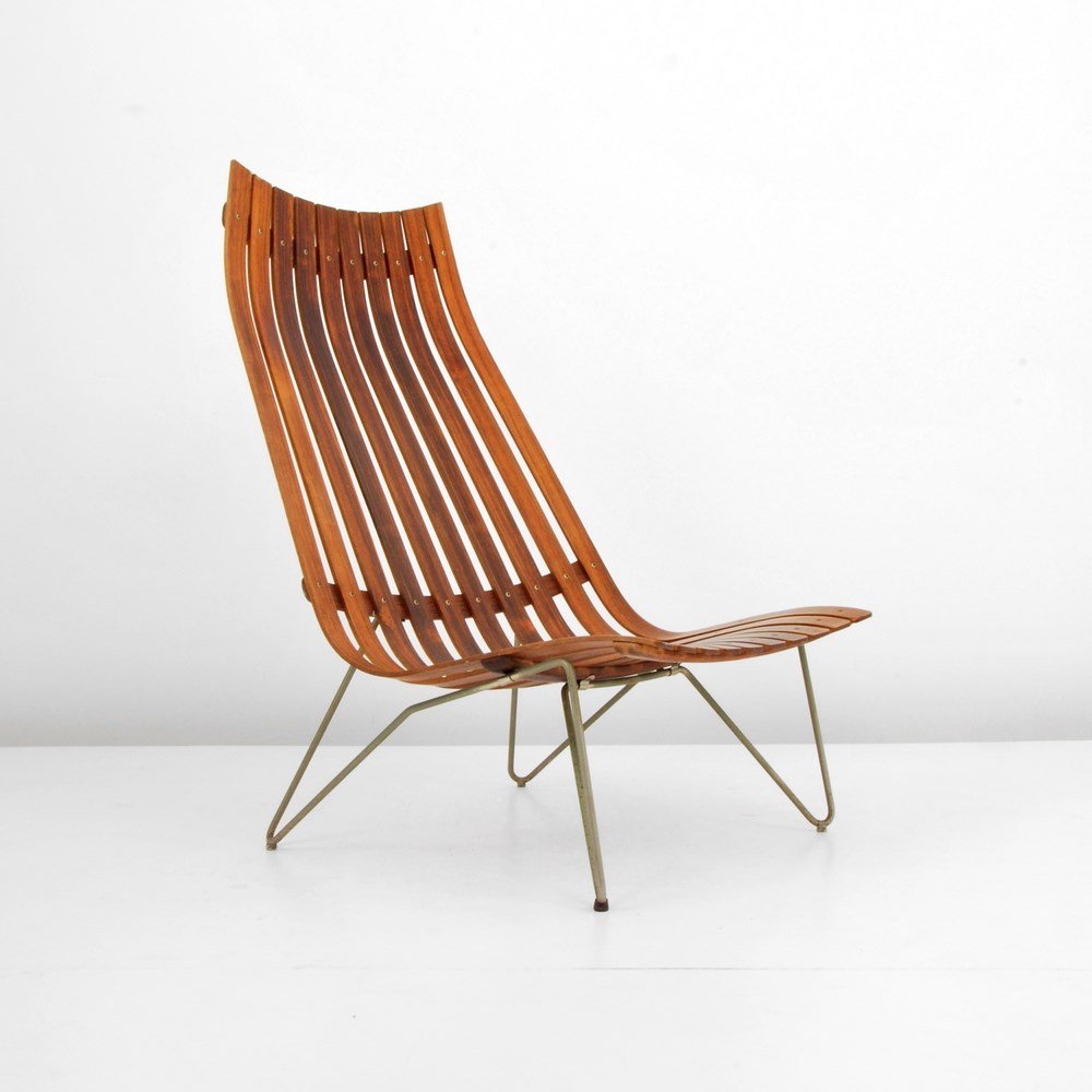 Hans Brattrud Lounge Chair: Designer & Manufacturer: Hans Brattrud; Hove Mobler Markings: marked Country of Origin & Materials: Norway; wood, metal Additional Information & Circa: Lounge chair by Hans Brattrud. (Key Word Search: