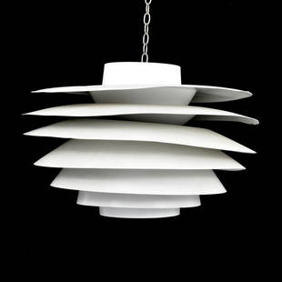 Large Svend Middelboe "Verona" Pendant Lamp: Designer & Manufacturer: Svend Middelboe; Fog & Morup Markings: none Country of Origin & Materials: Denmark; enameled aluminum Additional Information & Circa: Large "Verona" pendant lamp/chandelier, M