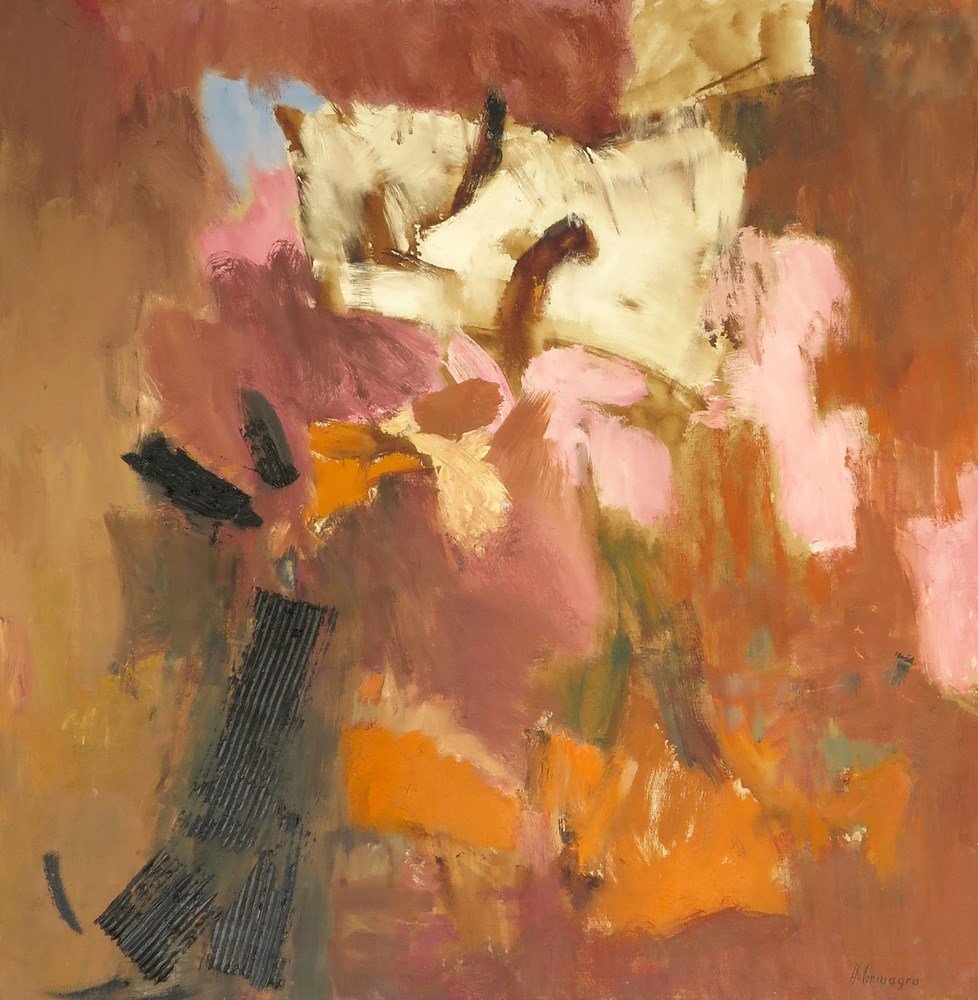 Hugo Consuegra Painting, Original Work: Designer & Manufacturer: Hugo Consuegra Markings: signed Country of Origin & Materials: Cuban/American; canvas Additional Information & Circa: Abstract painting by Hugo Consuegra (1929-2003). Consuegr