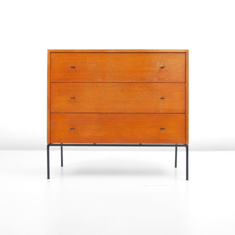 Paul Mccobb "Planner Group" Dresser: Designer & Manufacturer: Paul Mccobb; Winchendon Furniture Group Markings: marked Country of Origin & Materials: USA; maple, iron Additional Information & Circa: "Planner Group" dresser with three dra
