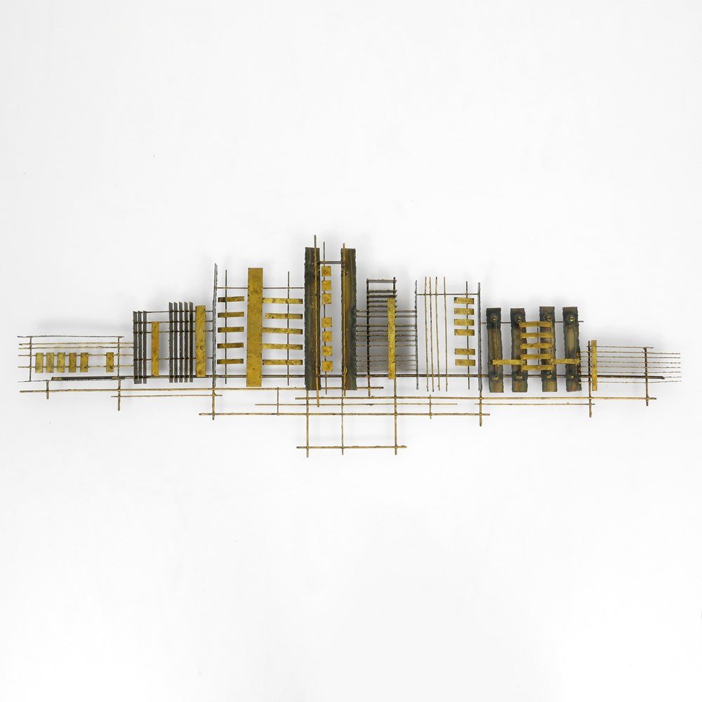 Large Peter Pepper Wall Sculpture: Designer & Manufacturer: Peter Pepper Markings: marked Country of Origin & Materials: USA; metal Additional Information & Circa: Large modernist wall sculpture by Peter Pepper. (Keyword Search: Milo B
