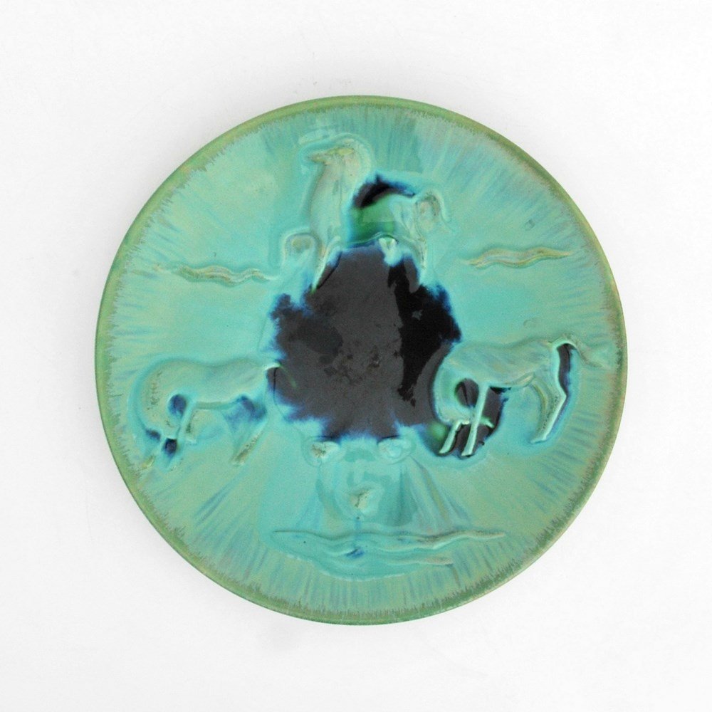Charger/Platter Attributed to Antonia Campi: Designer & Manufacturer: Antonia Campi, Attributed; Lavenia Markings: marked Country of Origin & Materials: Italy; pottery Additional Information & Circa: Charger/Platter with surrealist decoration at