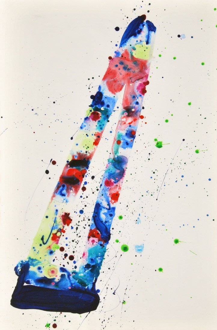 Sam Francis Painting, Original Work: Designer & Manufacturer: Sam Francis Markings: signed; 1966 Country of Origin & Materials: American; acrylic on paper Additional Information & Circa: Study for sculpture 'Untitled' by Sam Francis (192