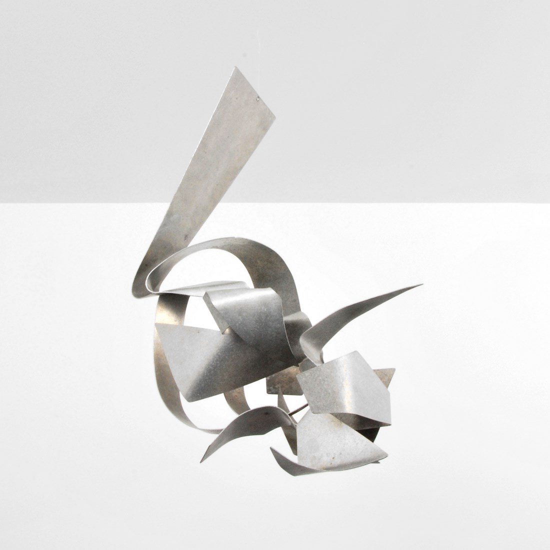 John Chase Lewis Hanging Sculpture, Original Work: Designer & Manufacturer: John Chase Lewis Markings: none Country of Origin & Materials: American; aluminum Additional Information & Circa: Modernist hanging sculpture by John Chase Lewis (1909-2005).