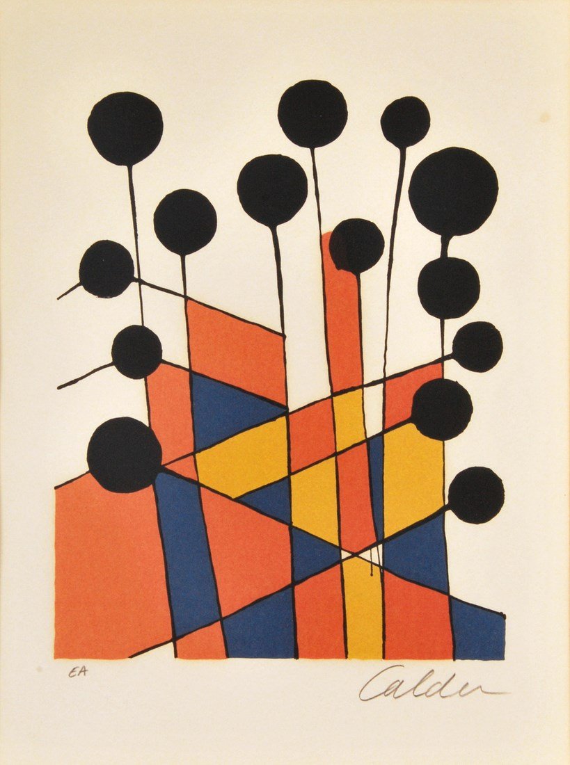 Alexander Calder 'Balloons' Lithograph, Signed AP: Designer & Manufacturer: Alexander Calder Markings: signed; artist proof Country of Origin & Materials: American; paper Additional Information & Circa: Framed lithograph 'Balloons' by Alexander Calder