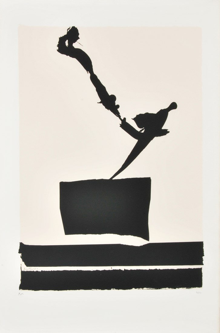 Robert Motherwell Silkscreen, Signed Edition: Designer & Manufacturer: Robert Burns Motherwell Markings: signed; ed. 96/150 Country of Origin & Materials: American; paper Additional Information & Circa: Color silkscreen 'Untitled', Plate 4 from '