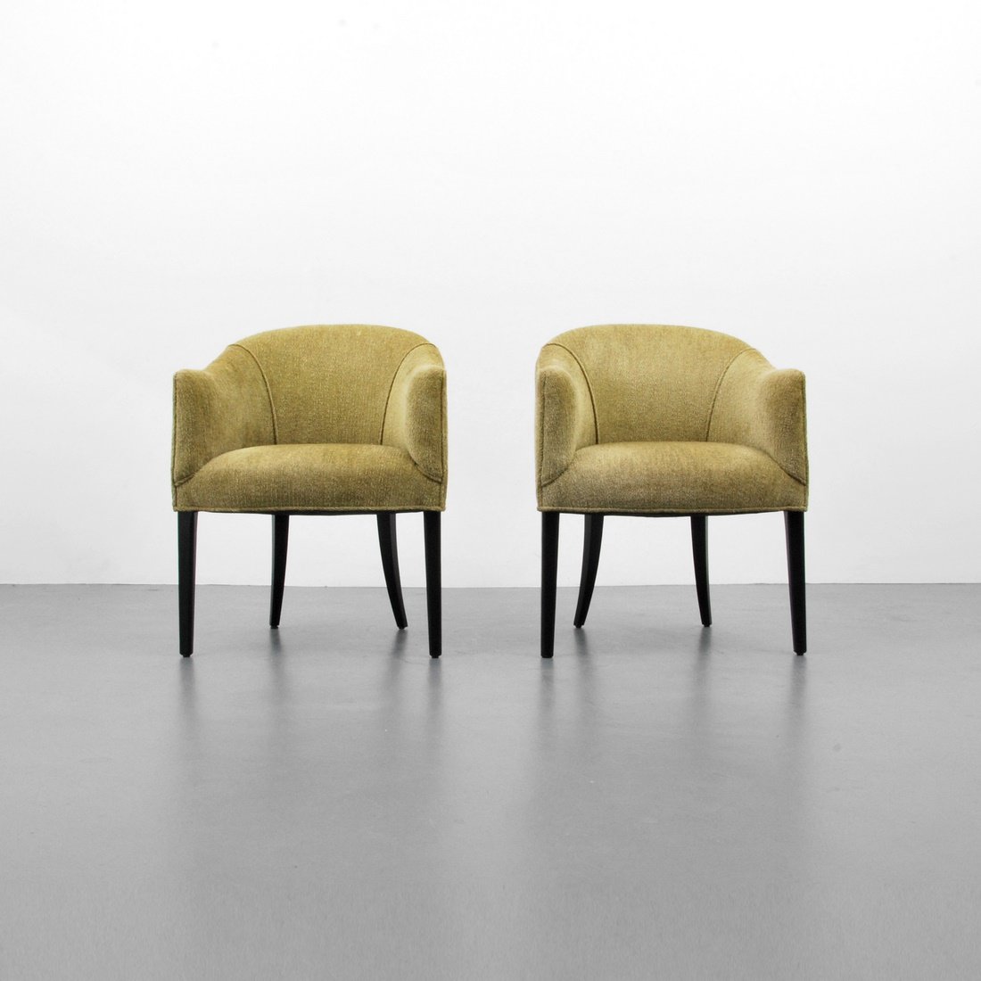 Edward Wormley '4518' Arm Chairs: Designer & Manufacturer: Edward Wormley; Dunbar Markings: none Country of Origin & Materials: USA; wood, upholstery Additional Information & Circa: Pair of arm/side chairs '4518' by Edward Wormley. Re