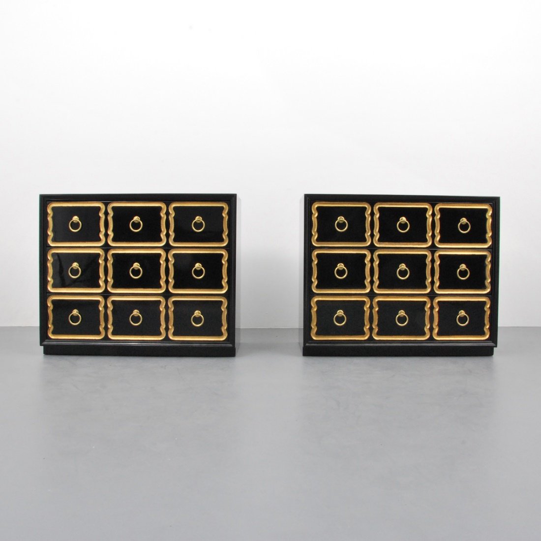 Dorothy Draper 'Espana' Chests: Designer & Manufacturer: Dorothy Draper; Heritage Henredon Markings: marked Country of Origin & Materials: USA; wood, metal Additional Information & Circa: Pair of 'Espana' chests/dressers by Dorothy 
