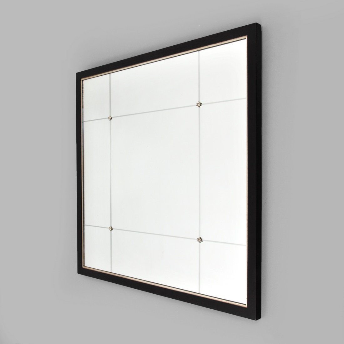 Large Barbara Barry Mirror: Designer & Manufacturer: Barbara Barry; Baker Markings: marked Country of Origin & Materials: USA; wood, mirror Additional Information & Circa: Large mirror with metal star accents by Barbara Barry. (