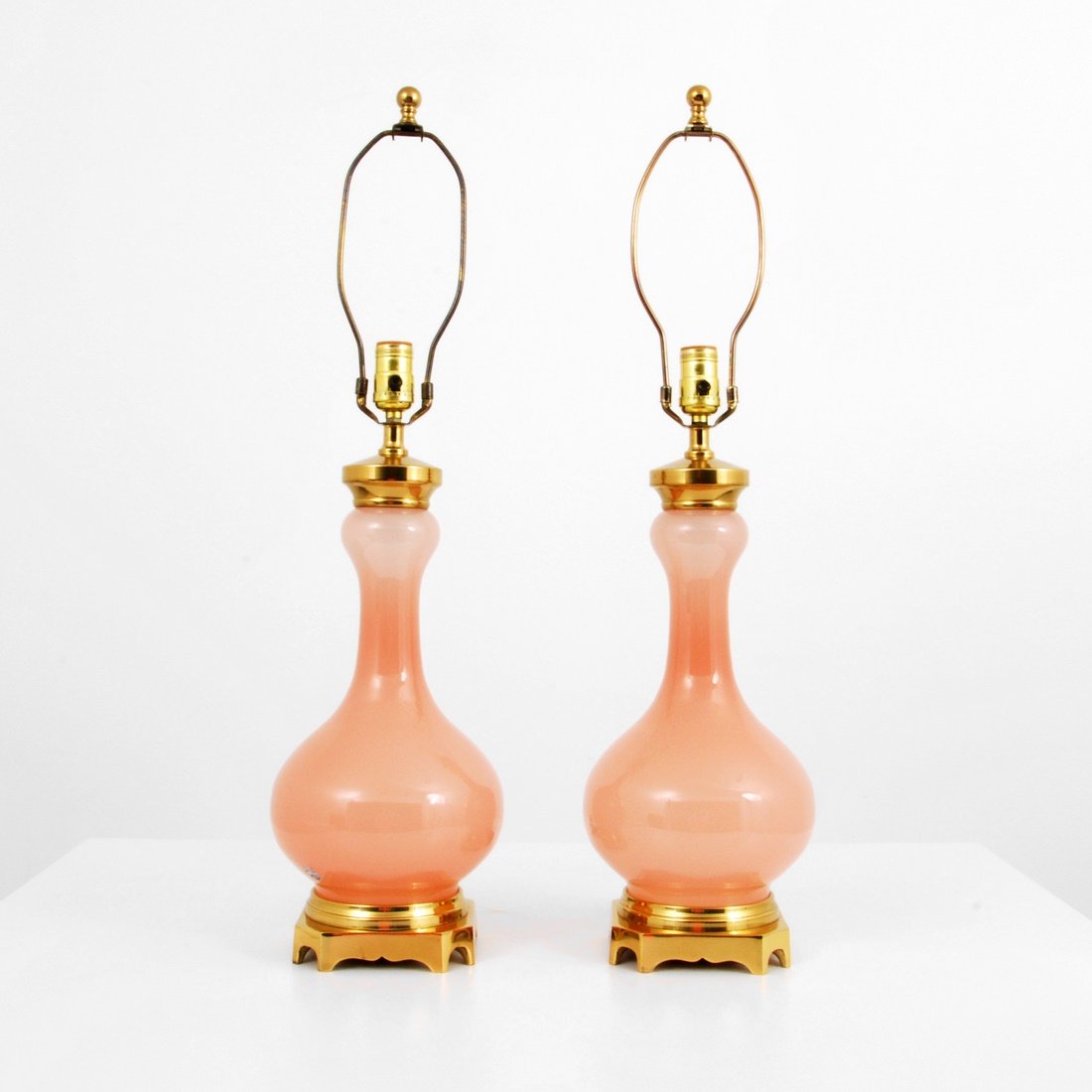 Pair of Cenedese Lamps, Hansen: Designer & Manufacturer: Cenedese; Hansen Markings: marked Country of Origin & Materials: Italy; blown glass, metal Additional Information & Circa: Fine pair of blown glass lamps by Cenedese, Murano, 
