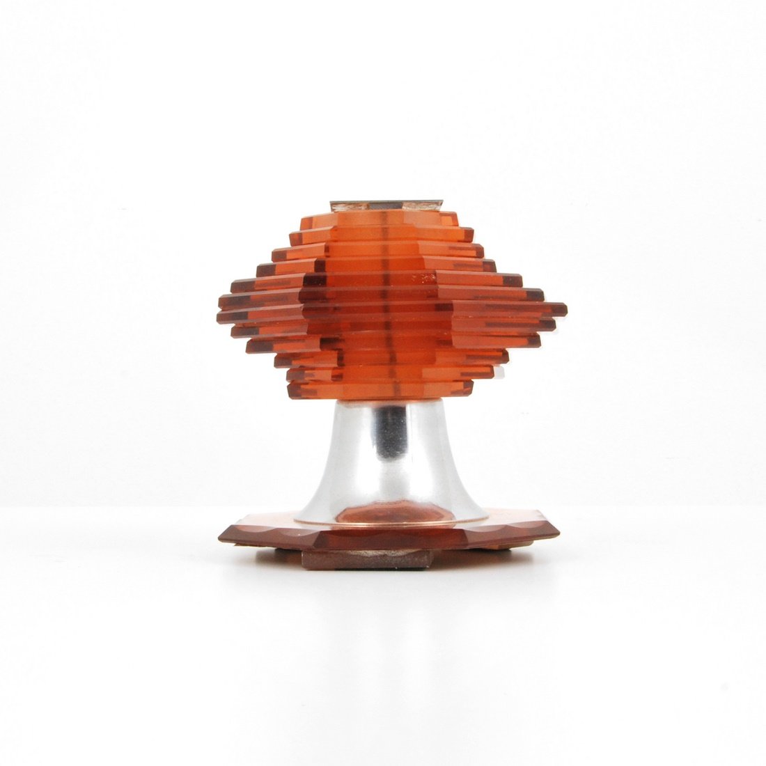 Table Lamp Attributed to Clément Nauny: Designer & Manufacturer: Clément Nauny, Attributed; Maison Desny, Attributed Markings: none Country of Origin & Materials: France; chromed metal, mirrored glass, glass Additional Information & Circa: