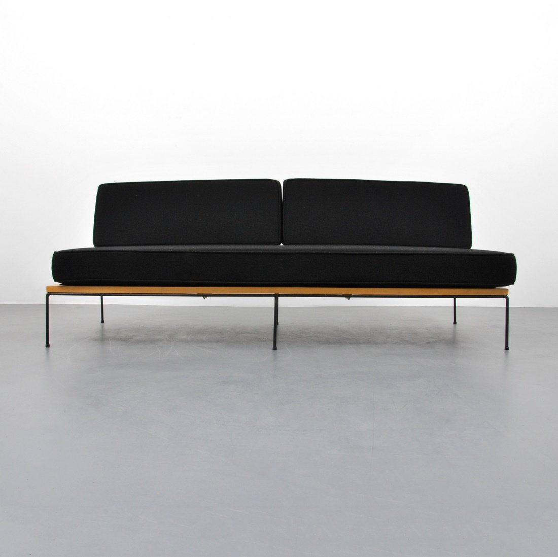 Paul McCobb 'Planner Group' Loveseat/Daybed: Designer & Manufacturer: Paul McCobb; Winchendon Furniture Group Markings: marked Country of Origin & Materials: USA; metal, birch, upholstery Additional Information & Circa: Loveseat/daybed 'Planner