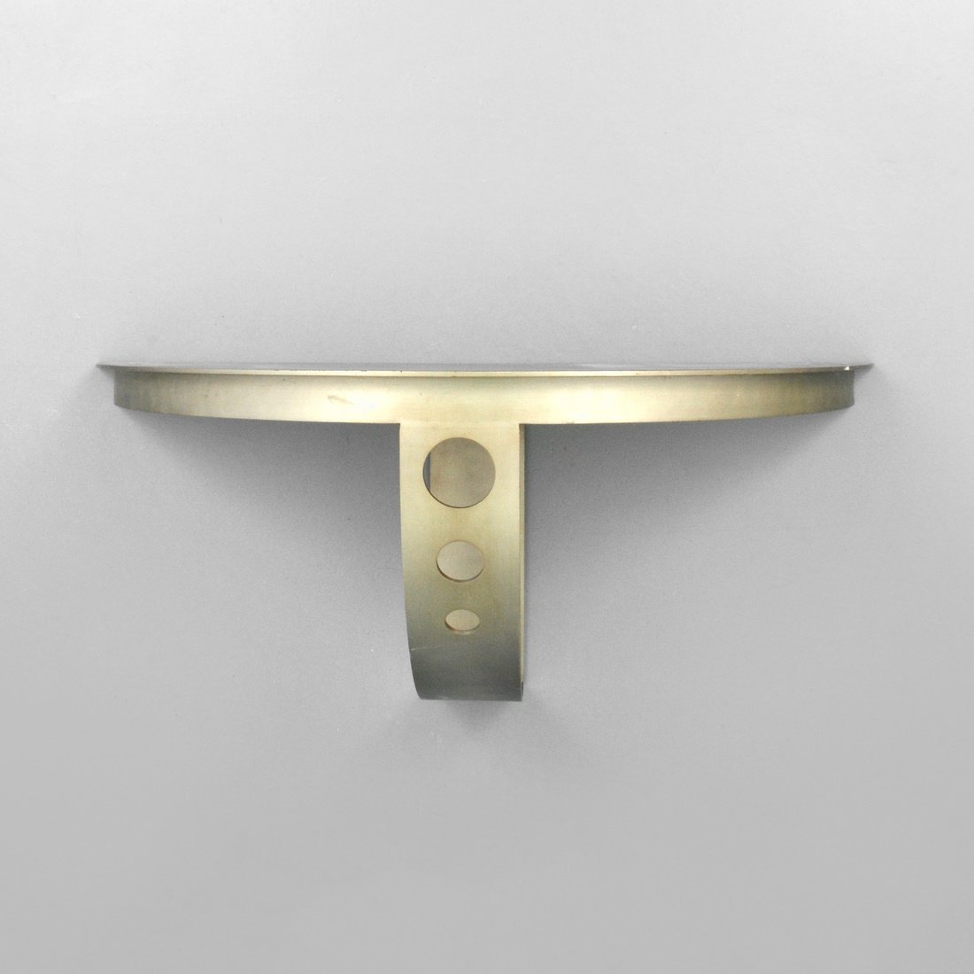 Stanley Jay Friedman Wall Mounted Console/Shelf: Designer & Manufacturer: Stanley Jay Friedman; Brueton Markings: none Country of Origin & Materials: USA; metal Additional Information & Circa: Wall mounted 'Fist' console/shelf by Stanley Jay Friedma