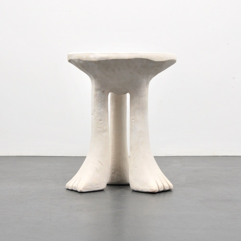 John Dickinson "African" Table: Designer & Manufacturer John Dickinson Markings signed Country of Origin & Materials USA; painted plaster Additional Information & Circa En suite with the following lot. Provenance: Collector, Palm