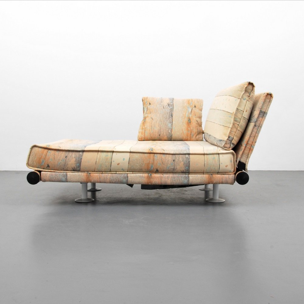 Saporiti Chaise Lounge Chair: Designer & Manufacturer Saporiti Markings marked Country of Origin & Materials Italy; metal, upholstery Additional Information & Circa (Key Word Search: Milo Baughman, Pace Collection, Thayer Coggin