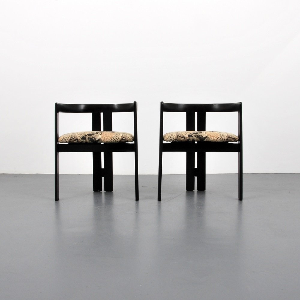 Afra & Tobia Scarpa Chairs: Designer & Manufacturer Afra & Tobia Scarpa; Gavina Markings none Country of Origin & Materials Italy; wood, upholstery Additional Information & Circa Pair of "Pigreco" chairs. Reference: Repertorio