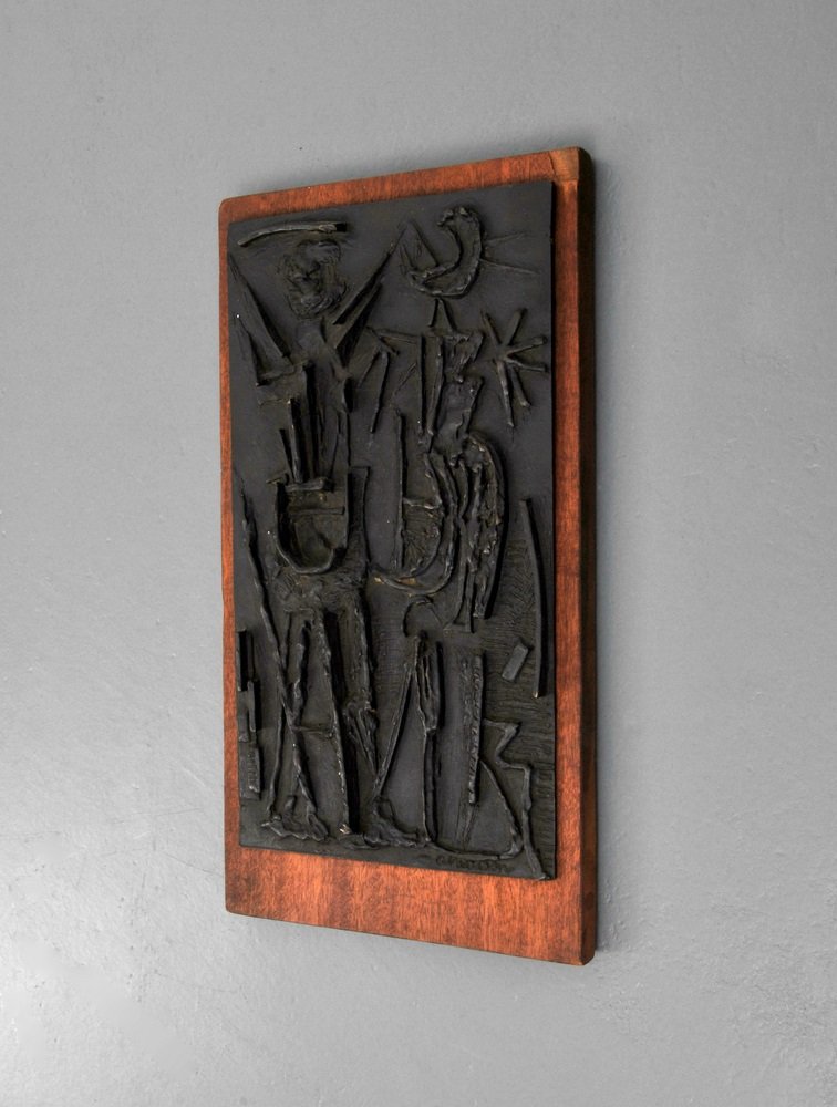 Abbott Pattison Bronze Relief: Designer & Manufacturer Abbott Pattison (1916-1999) Markings signed Country of Origin & Materials American; bronze, wood Additional Information & Circa Richard Feigen Gallery, Chicago, Illinois | Col