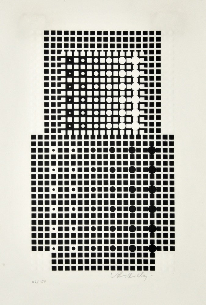 Victor Vasarely Silkscreen, Signed Edition: Designer & Manufacturer Victor Vasarely (1906â€“1997) Markings signed; ed. 46/150; 1967 (per gallery label) Country of Origin & Materials Hungarian/French; paper Additional Information & Circa Pe