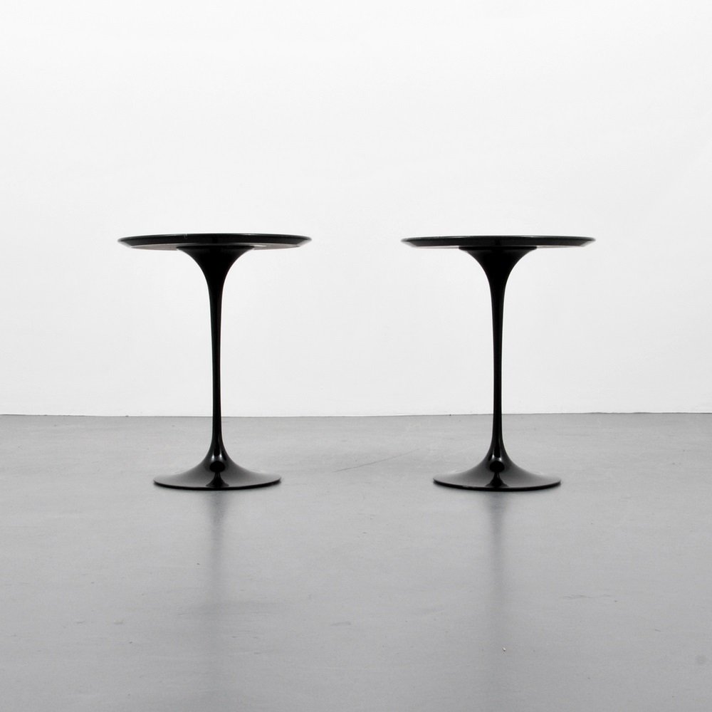 Eero Saarinen "Tulip" Occasional Tables: Designer & Manufacturer Eero Saarinen; Knoll Inc. Markings marked Country of Origin & Materials USA; marble, metal Additional Information & Circa Pair of tables. Reference: Knoll - A Modernist Univer